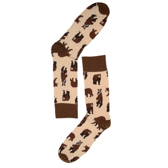 Men's Brown Bear Novelty Socks - Picture 2 of 3
